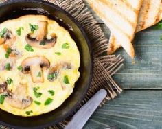 omelette aux champignons et épinards